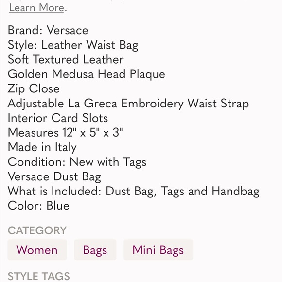 NEW VERSACE MICROCHIPPED BLUE LEATHER BELT BAG! - Picture 2 of 15